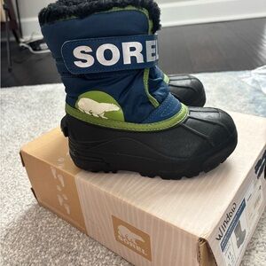 Sorel Kids' Black and Blue Snow Boots